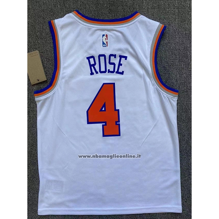 Maglia Bambino New York Knicks Derrick Rose #4 Association Bianco